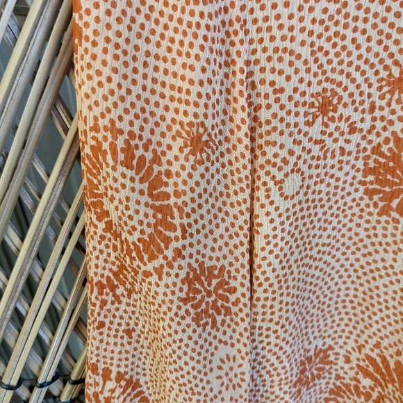 Equipment M Vintage 90s Silk Blouse Orange Floral - Picture 11 of 16